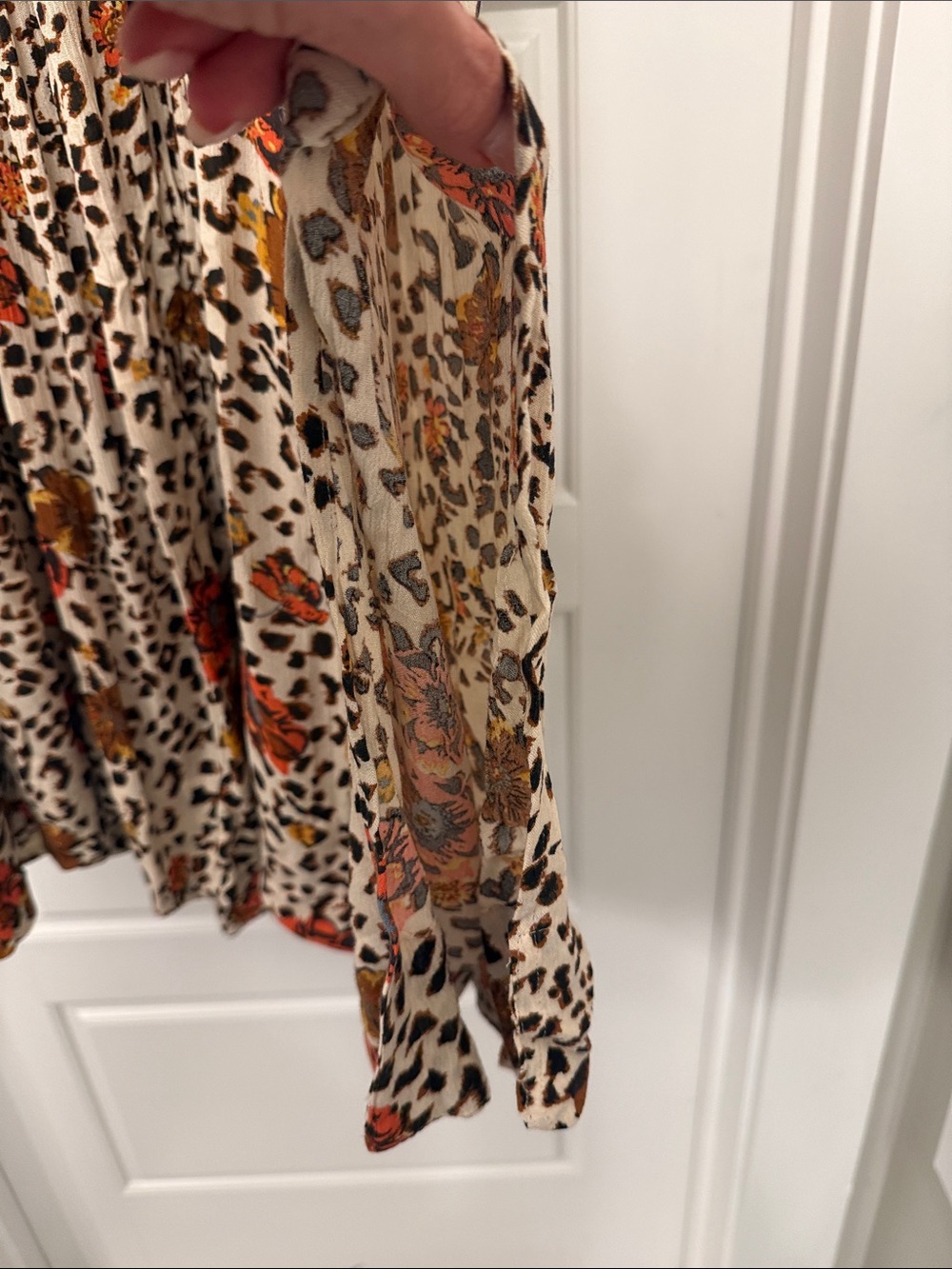 Free People Floral Leopard Print Midi Dress - Picture 5 of 6